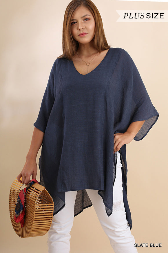 Breezy Cover Blouse - navy