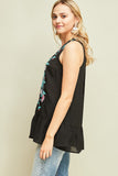 Embroidered Heaven Top - black/patterned