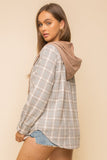 Plaid Button Down with French Terry Hoodie