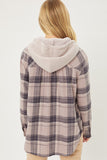 Plaid Button up with Hood