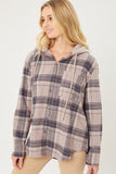 Plaid Button up with Hood