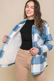 Plaid Button Down Jacket - lined