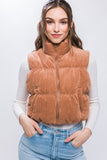 Corduroy Zip Up Puffer Vest