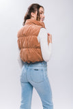 Corduroy Zip Up Puffer Vest