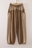 Very J Contrast Stripe Jogger Pants (mocha)