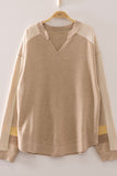 Very J Waffle Knit Pullover (taupe)