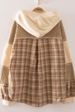 Very J Plaid Hoodie Pullover (natural)