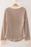 Very J Striped Henley (oatmeal/chocolate)