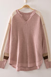 Very J Waffle Knit Pullover (blush)