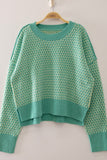 Very J Geometric Check Pattern Sweater (seafoam)