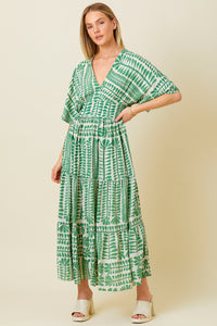 Leaf Print Maxi Dress