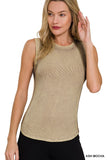 Washed Ribbed Scoop Neck Tank
