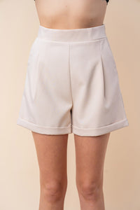 High-waisted Woven Shorts - tan