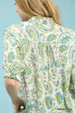 Umgee Smocked V-neck Paisley Top