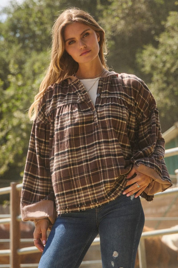 Plaid Pullover Hoodie