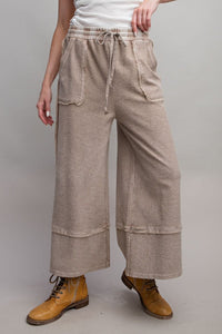 Mineral Washed Terry Knit Palazzo Pants