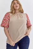 Puff Sleeve Embroidered Top
