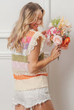 Multi-color Ruffled Knit Top