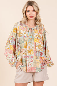 Paisley Flower Patchwork Top