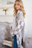 Checked Knit Cardigan