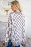Checked Knit Cardigan