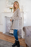 Open Front Striped Sweater