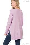 Soft V-neck Sweater - lavendar, mustard, blue, and rose