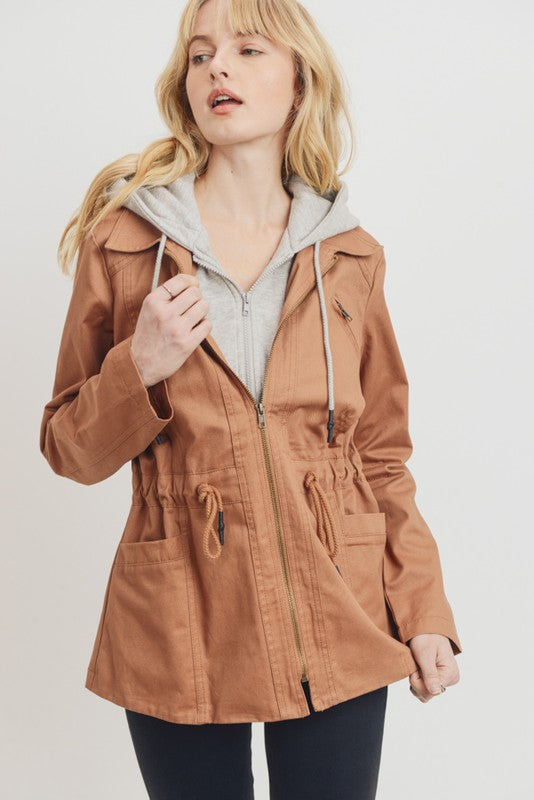 Anorak Jacket with Fleece Hoodie