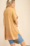 Mixed Washed Top - terracotta