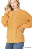 Balloon Sleeve Sweater - mustard, mocha, titanium