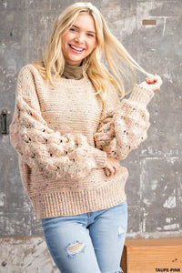 Bubble Sleeve Spotted Sweater