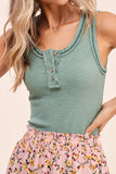 Layering Button-front Tank - sage, berry, mocha, and white
