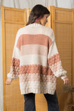 Colorblock Textured Knit Cardigan
