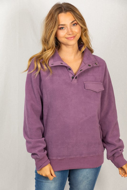 Sherpa Pullover - grape