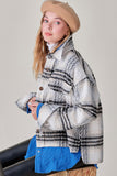 Thick Plaid Jacket - black, teal