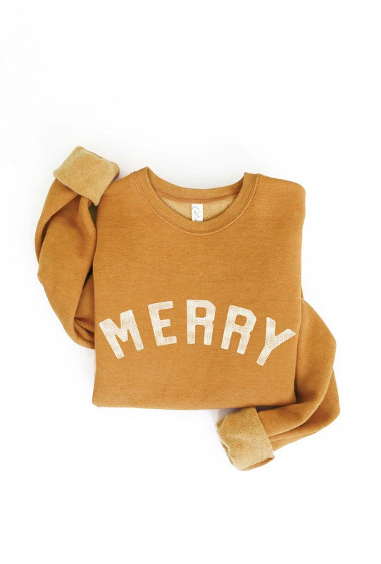 Merry Sweatshirt - mustard, taupe