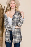 Plaid Button-up - grey, red, taupe