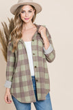 Plaid Button-up - grey, red, taupe