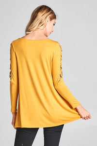It's all about the Arms Top - mustard