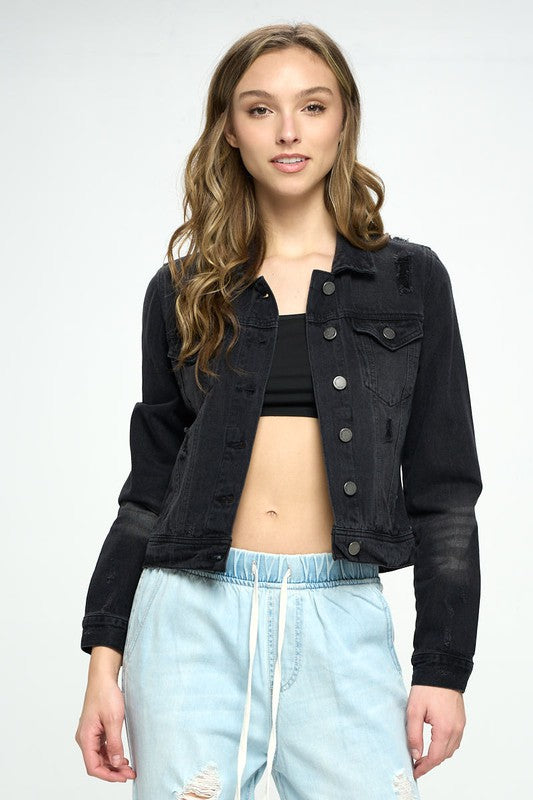 Distressed Denim Jacket S – The Enchanted Trunk