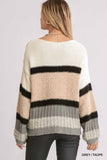 Striped Pullover - grey/taupe