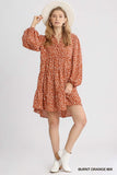 Animal Print Dress - burnt orange