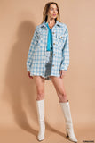 Tweed Shacket - turquoise