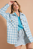 Tweed Shacket - turquoise