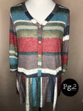 Striped Ruffle Tee - multicolor